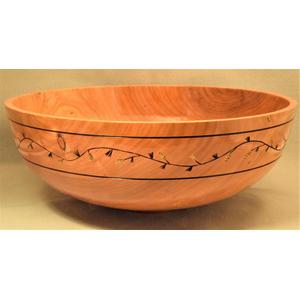 Cherry bowl with pine motif